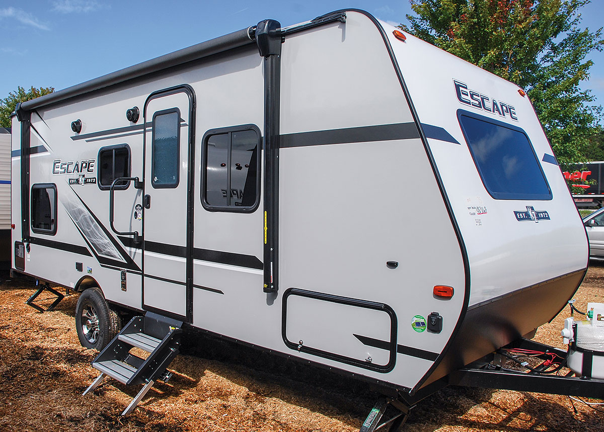 2019-KZ-RV-Escape-E201BH-Travel-Trailer-Exterior-Front-3-4-Door-large