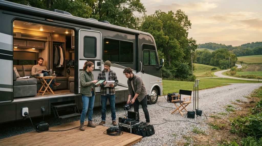 RV Green Rooms in Ohio for Film Production Crews